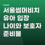 서울썸머비치 유아 입장 나이와 보호자 준비물