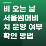 비 오는 날 서울썸머비치 운영 여부 확인 방법