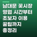 남대문 꽃시장 영업 시간부터 초보자 이용 꿀팁까지 총정리