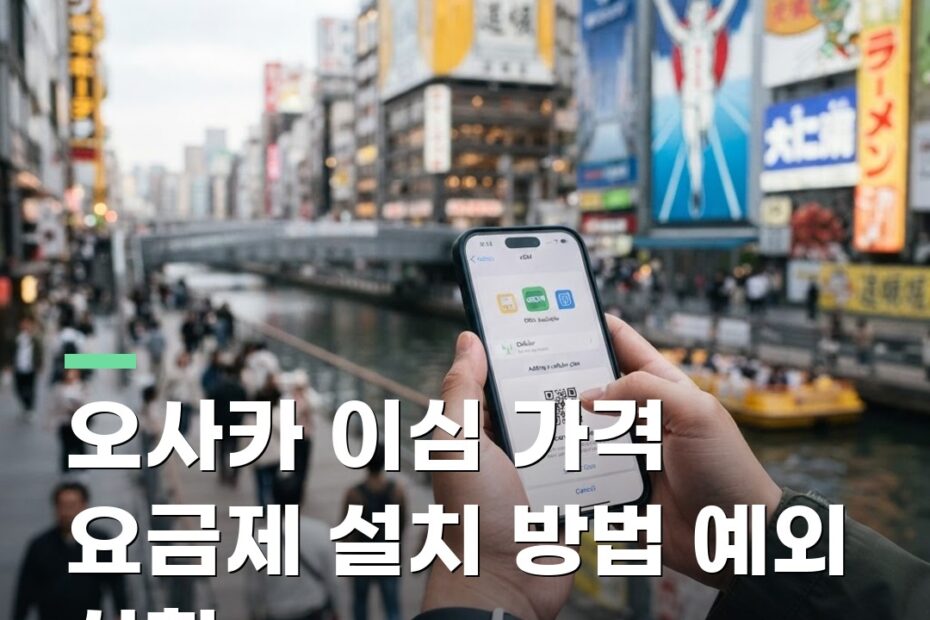 오사카 이심 가격 요금제 설치 방법 예외 상황