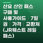 산요 산인 패스 구매 및 사용가이드│7일권│가격│교환처 (JR웨스트 레일 패스)