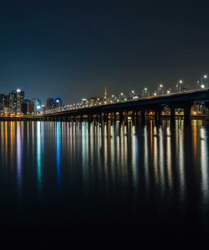 lighted buildings during nighttime