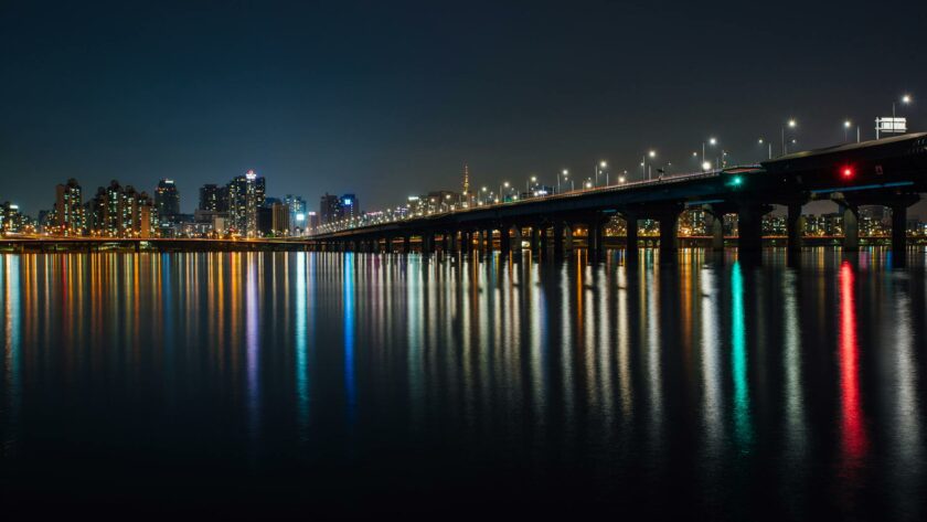 lighted buildings during nighttime