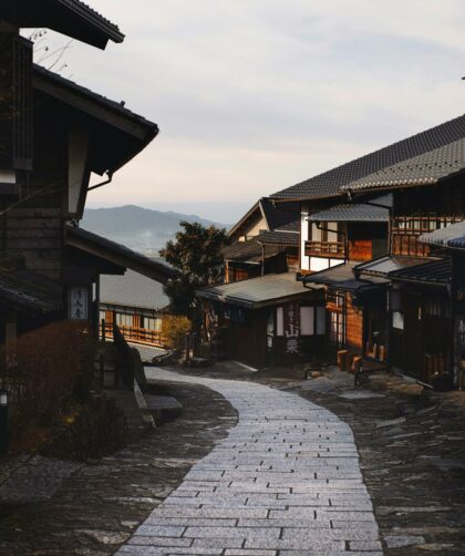 pathway between traditional houses