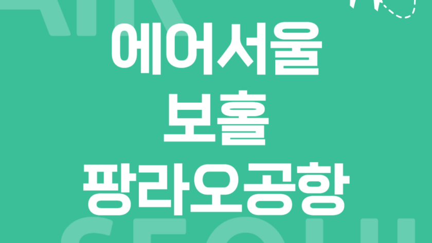 보홀 팡라오 국제공항 에어서울 체크인 카운터 위치 오픈시간