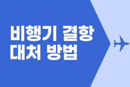 비행기 결항 대처 방법 항공사별 보상 신청하기