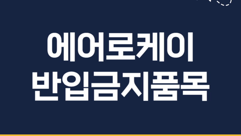 에어로케이 항공사 운송 제한 물품 안내 리튬배터리 액체류