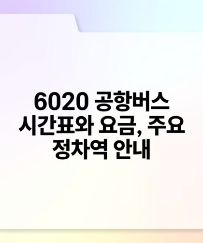 6020 공항버스 시간표와 요금 주요 정차역 안내.jpg