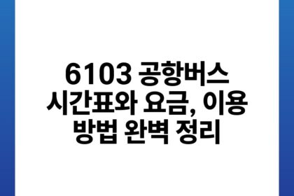 6103 공항버스 시간표와 요금 이용 방법 완벽 정리.jpg