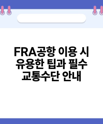FRA공항 이용 시 유용한 팁과 필수 교통수단 안내.jpg