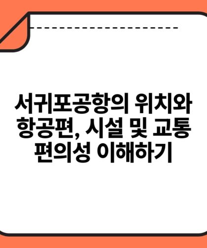 서귀포공항의 위치와 항공편 시설 및 교통 편의성 이해하기.jpg