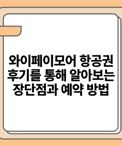 와이페이모어 항공권 후기를 통해 알아보는 장단점과 예약 방법.jpg