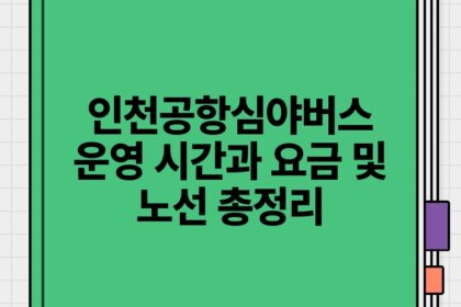 인천공항심야버스 운영 시간과 요금 및 노선 총정리.jpg