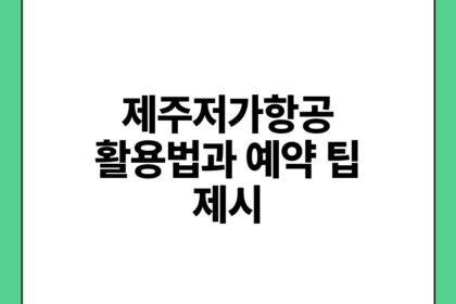 제주저가항공 활용법과 예약 팁 제시.jpg