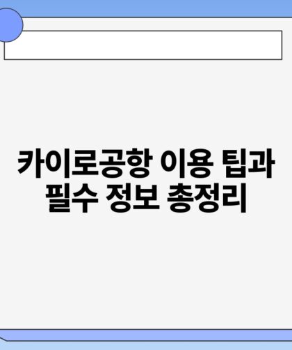 카이로공항 이용 팁과 필수 정보 총정리.jpg