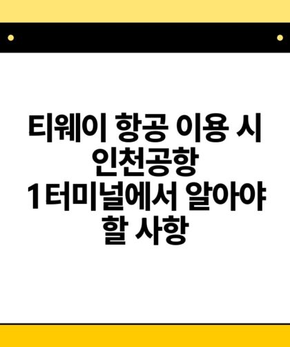 티웨이 항공 이용 시 인천공항 1터미널에서 알아야 할 사항.jpg